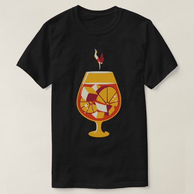 T-shirt Aperol Spritz Plongée en été Design Dame par Tobe  (Design devant)