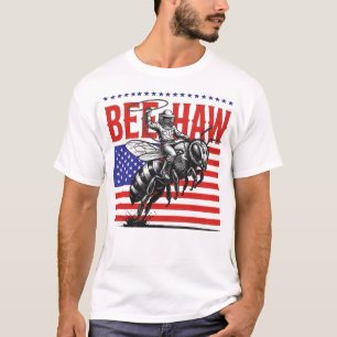 T-shirt Apiculteur Drôle Abeille Cowboy Beehaw Drapeau Amé