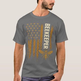 T-shirt Apiculture américaine drapeau américain famille d'