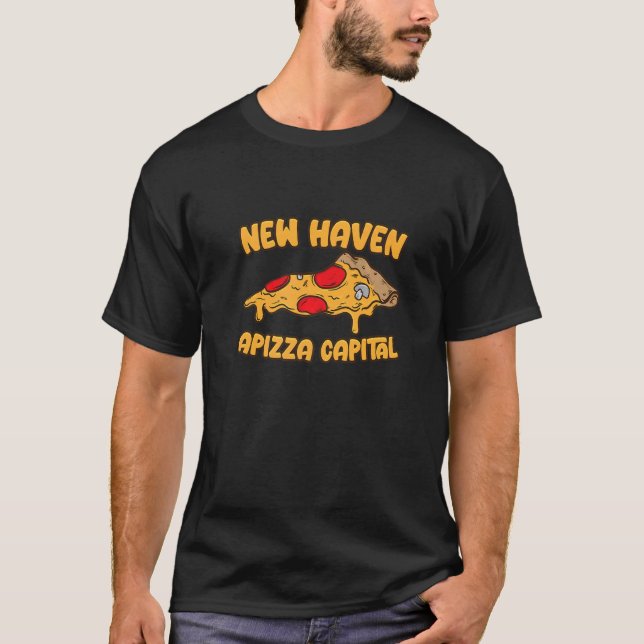 T-shirt Apizza Ct Pizza Capitale Du Monde New Haven Con (Devant)