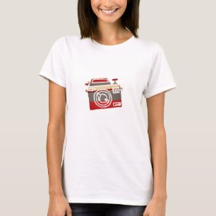 T-shirt Appareil Photo Coeur Amour Rouge Mignon Graphique