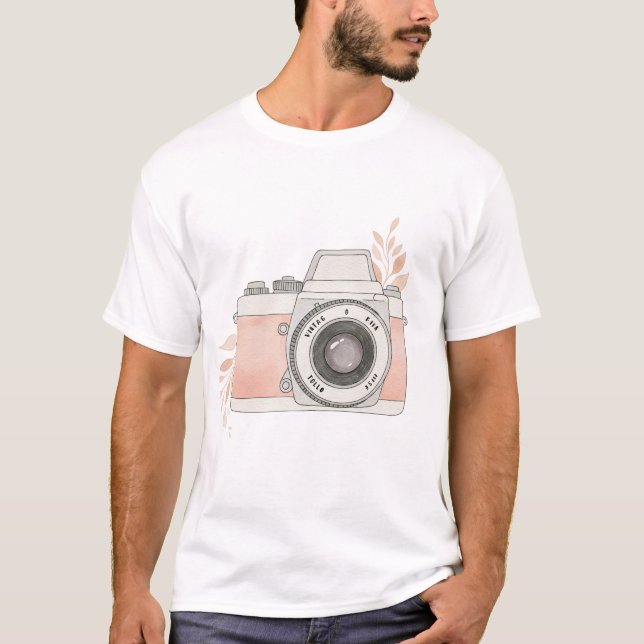 T-shirt appareil vintage rose (Devant)
