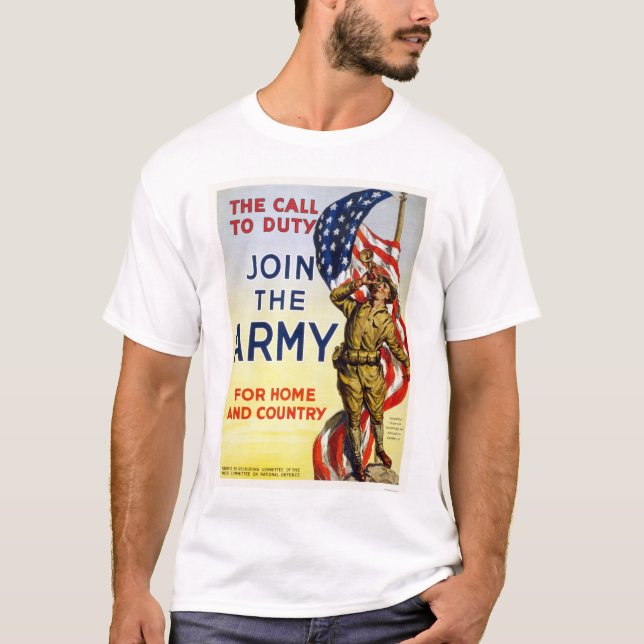 T-shirt Appel au devoir - joignez l'armée pour la maison (Devant)
