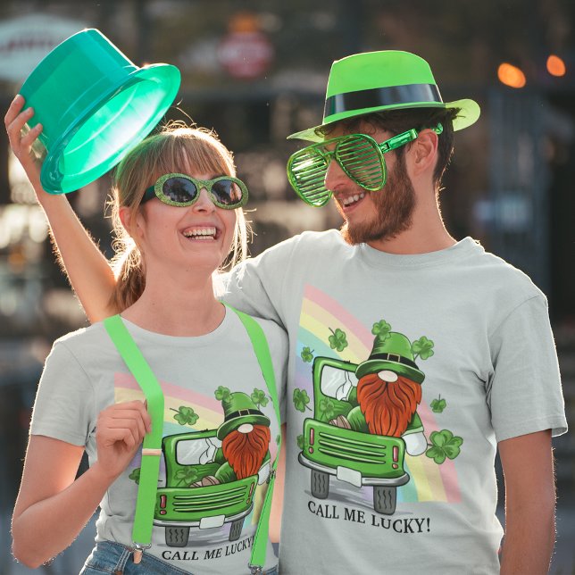 T-shirt Appelle-moi Lucky Irish Gnome Unisex (Call Me Lucky Irish Gnome Unisex T-Shirt)