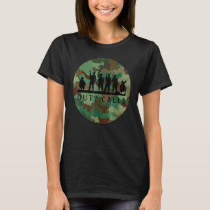 T-shirt Appels de service Cool Camouflage Soldat Figurines