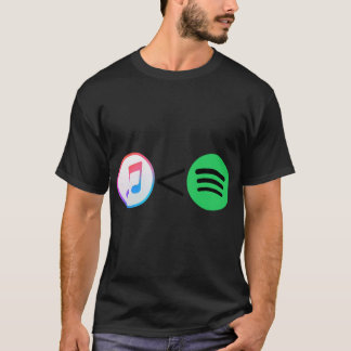 T-shirt Apple Music<Spotify Sticker