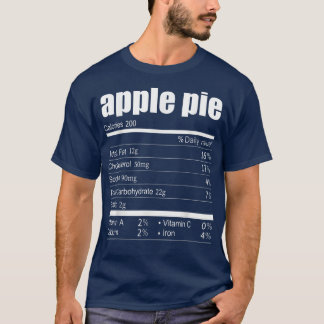 T-shirt Apple Pie Nutrition Facts Thanksgiving Drôle 