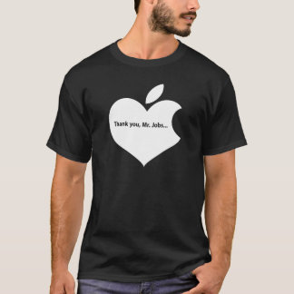 T-SHIRT APPLE THANK YOU MR JOBS TEXT ONBLACK