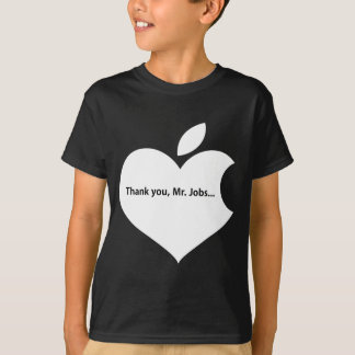 T-SHIRT APPLE THANK YOU MR JOBS TEXT ONBLACK