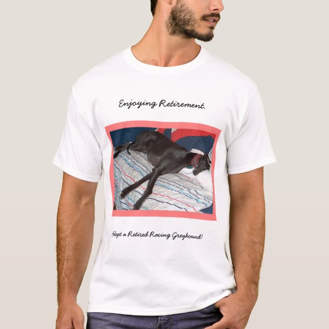 T-shirt Appréciant la retraite - lévrier retiré de Racying (Devant)