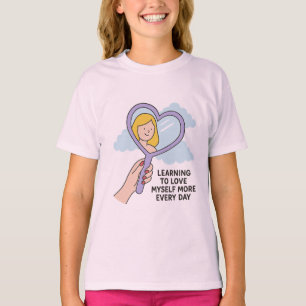 T-shirt Apprendre à m'aimer - Illustration du miroir du co