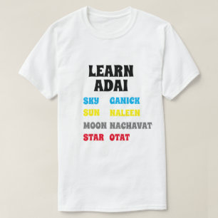 T-shirt Apprendre Ciel, Lune, Soleil, Étoile