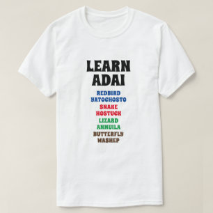 T-shirt Apprendre l'adai - Redbird, Snake, Lizard, Papillo