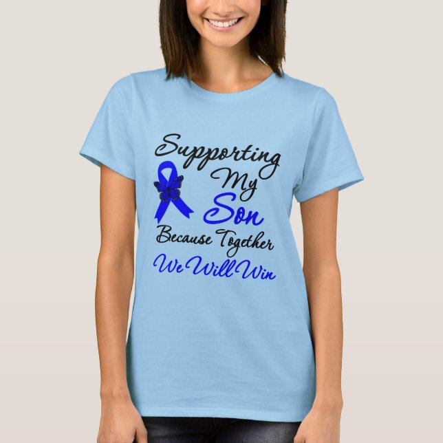 T-shirt Appui de cancer du colon (fils) (Devant)