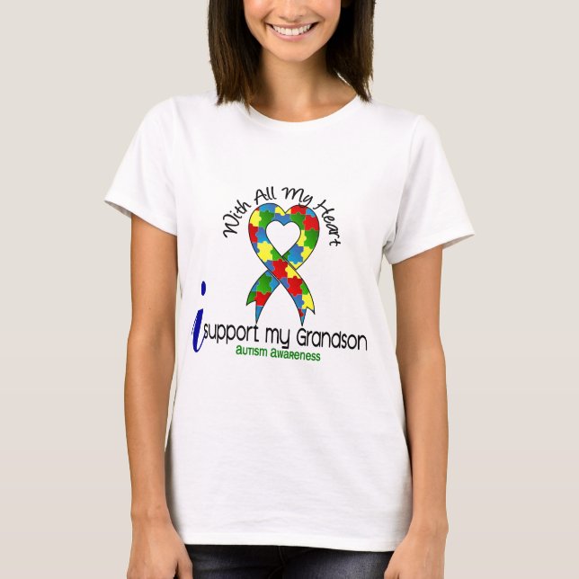 T-shirt Appui de l'autisme I mon petit-fils (Devant)