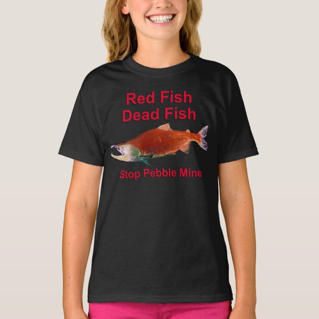 T-shirt Après Saumon - Arrêter la mine de galets (Devant)