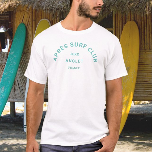 T-shirt Après Surf Club Turquoise Surfers Social Crest (Créateur téléchargé)