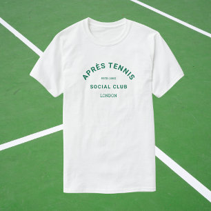 T-shirt Après Tennis Social Club Crête verte personnalisée