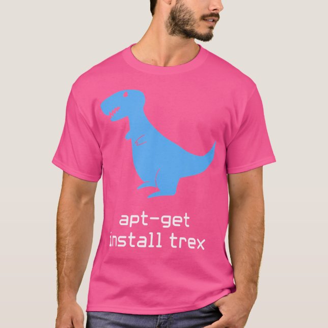 T-shirt Apt-Get Installer Trex Programmer Humour (Devant)
