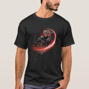 T-shirt Aquaman Black Manta Red Swipe Graphic