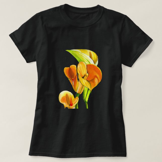 T-shirt Aquarelle à fleurs de calla (Design devant)
