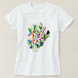 T-shirt Aquarelle Abstraite colorée fleurie