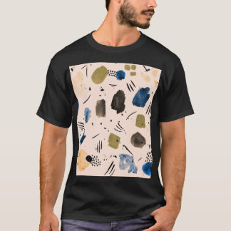 T-shirt Aquarelle Abstraite : Motif d'encre géométrique.