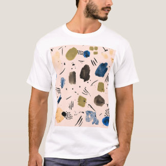 T-shirt Aquarelle Abstraite : Motif d'encre géométrique.