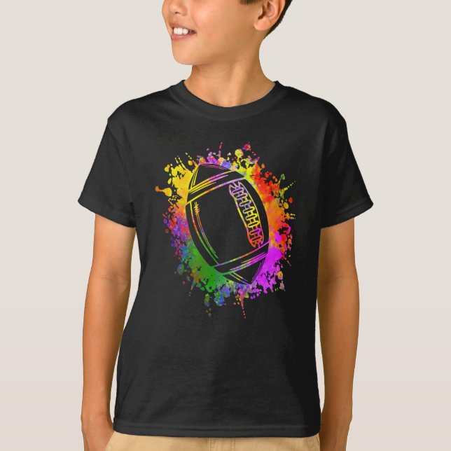 T-shirt Aquarelle américaine de football Rugby (Devant)