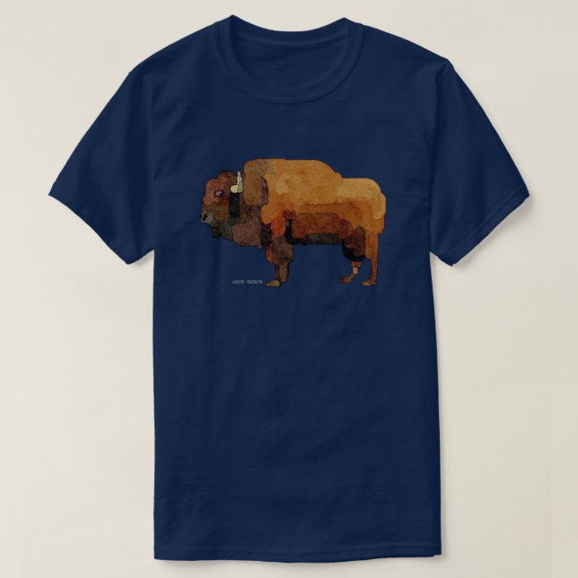 T-shirt Aquarelle American Buffalo (Bison) (Design devant)