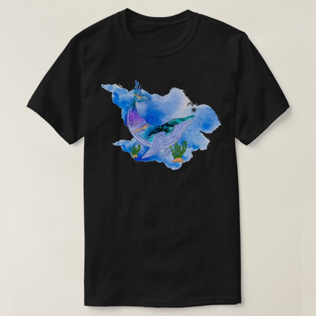 T-shirt Aquarelle Baleine bleue 2 (Design devant)