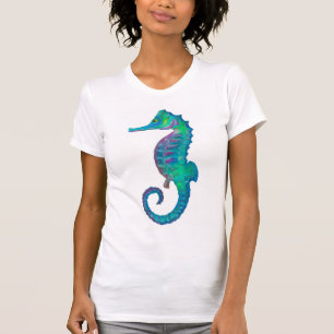 T-shirt Aquarelle bleue et verte de la marine