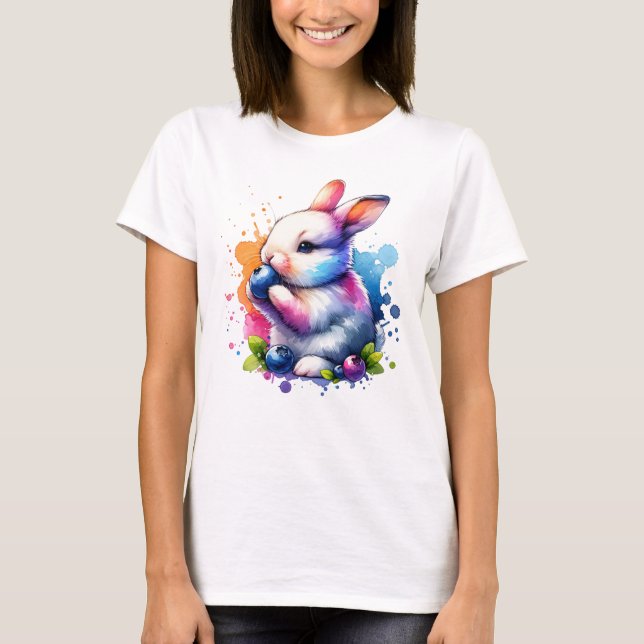 T-shirt Aquarelle Blueberry Bunny (Devant)