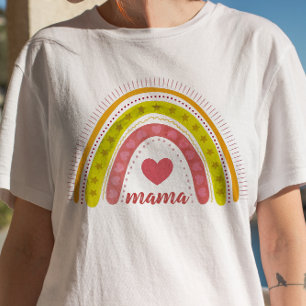 T-shirt Aquarelle Boho de texte personnalisé Coeur arc-en-