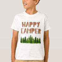Aquarelle Bois Joyeux Camper Pine Trees