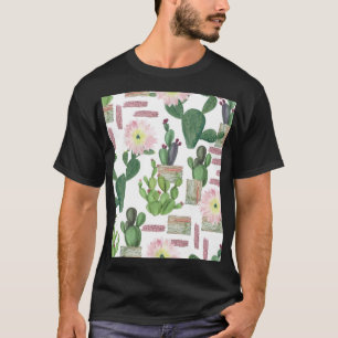 T-shirt Aquarelle Cactus Motif de peinture transparente