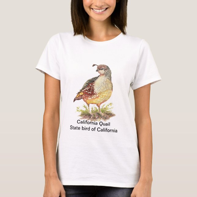 T-shirt Aquarelle California Quail State (Devant)