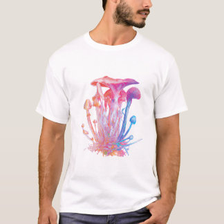 T-shirt Aquarelle Champignons Abstraits