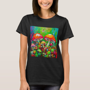 T-shirt Aquarelle Champignons Abstraits