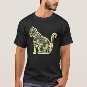 T-shirt Aquarelle Chat Mandala Sacré Géométrie Fractale Go