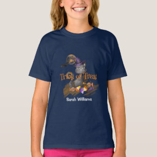 T-shirt Aquarelle Chat noir Tricot ou traitement