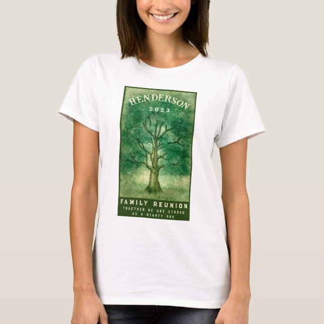 T-shirt Aquarelle Chêne Famille Reunion Russe (Devant)
