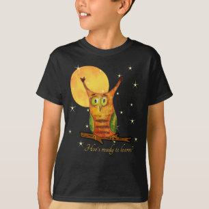 T-shirt Aquarelle Chouette mignonne Style Nom de l'école A