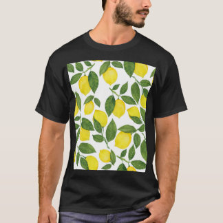 T-shirt Aquarelle Citrons : Motif de fruits d'été