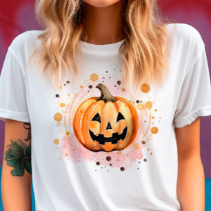 T-shirt Aquarelle Citrouille d'Halloween