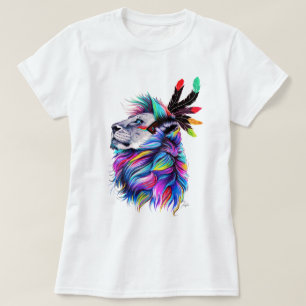 T-shirt Aquarelle colorée Lion Art