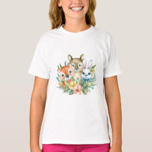 T-shirt Aquarelle conception d'animaux mignons