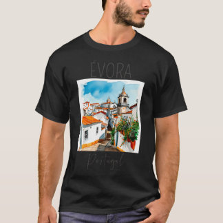 T-shirt Aquarelle Conception De Vora - Portugal