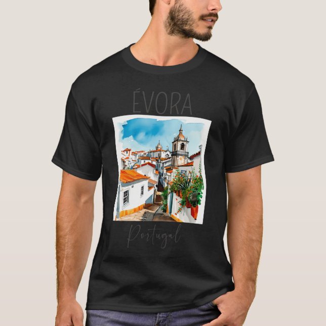 T-shirt Aquarelle Conception De Vora - Portugal (Devant)
