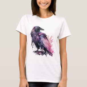 T-shirt Aquarelle Corbeau - Rose